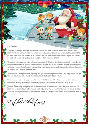 Santa loves cookies - Personalised Santa Letter Background