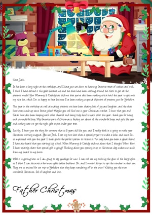 Santa in his Workshop - Personalised Santa Letter Background