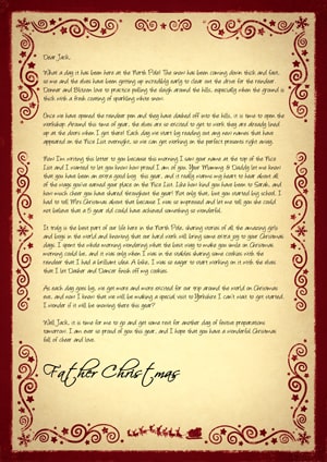 A day at The North Pole with Santa - Personalised Santa Letter Background