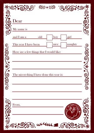 Letter To Santa - Simple - New For 2020 - Personalised Santa Letter Background