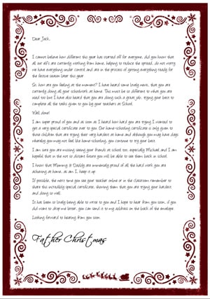 Home School - Authentic in White - Personalised Santa Letter Background