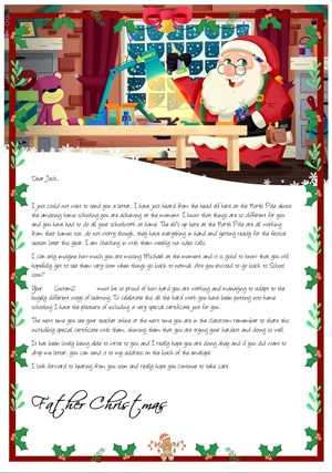 Home School - Santa in the Workshop - Personalised Santa Letter Background