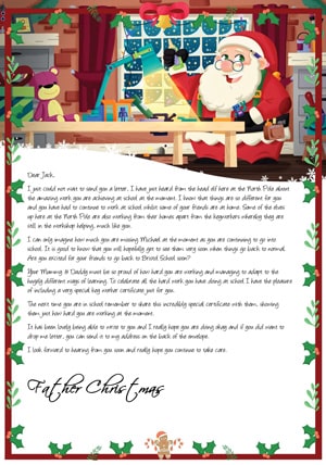 Key Worker - Santa in the Workshop - Personalised Santa Letter Background