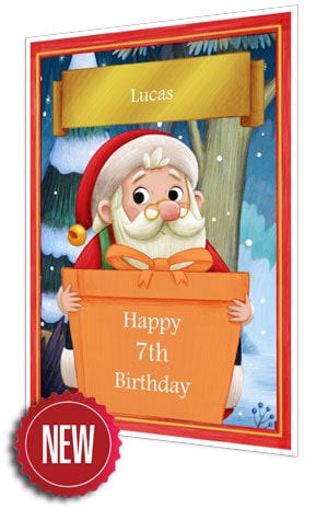 Birthday Card - Orange - 2021 - Personalised Santa Letter Background