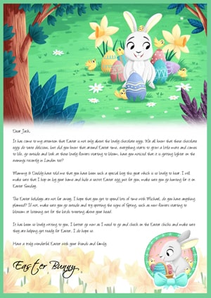 Easter Bunny Sitting - Personalised Easter Bunny Letter Background