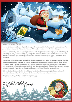 Santa on the rooftop - Personalised Santa Letter Background