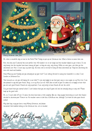 Letter From Santa - Decorating the Christmas Tree