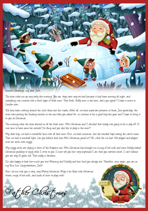 Snowing at the North Pole - Personalised Santa Letter Background