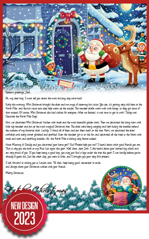 Decorating the North Pole - Personalised Santa Letter Background