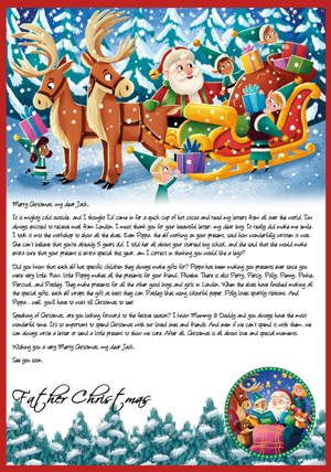 Letter From Santa - Santa and the Elves packing the sleigh