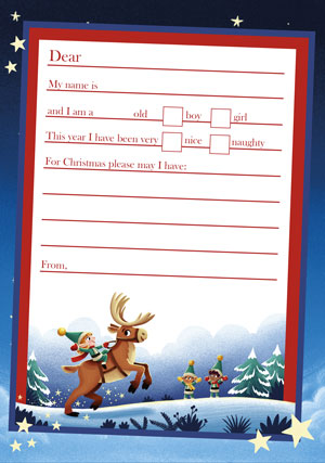 Letter To Santa - Simple - New for 2023 - Personalised Santa Letter Background