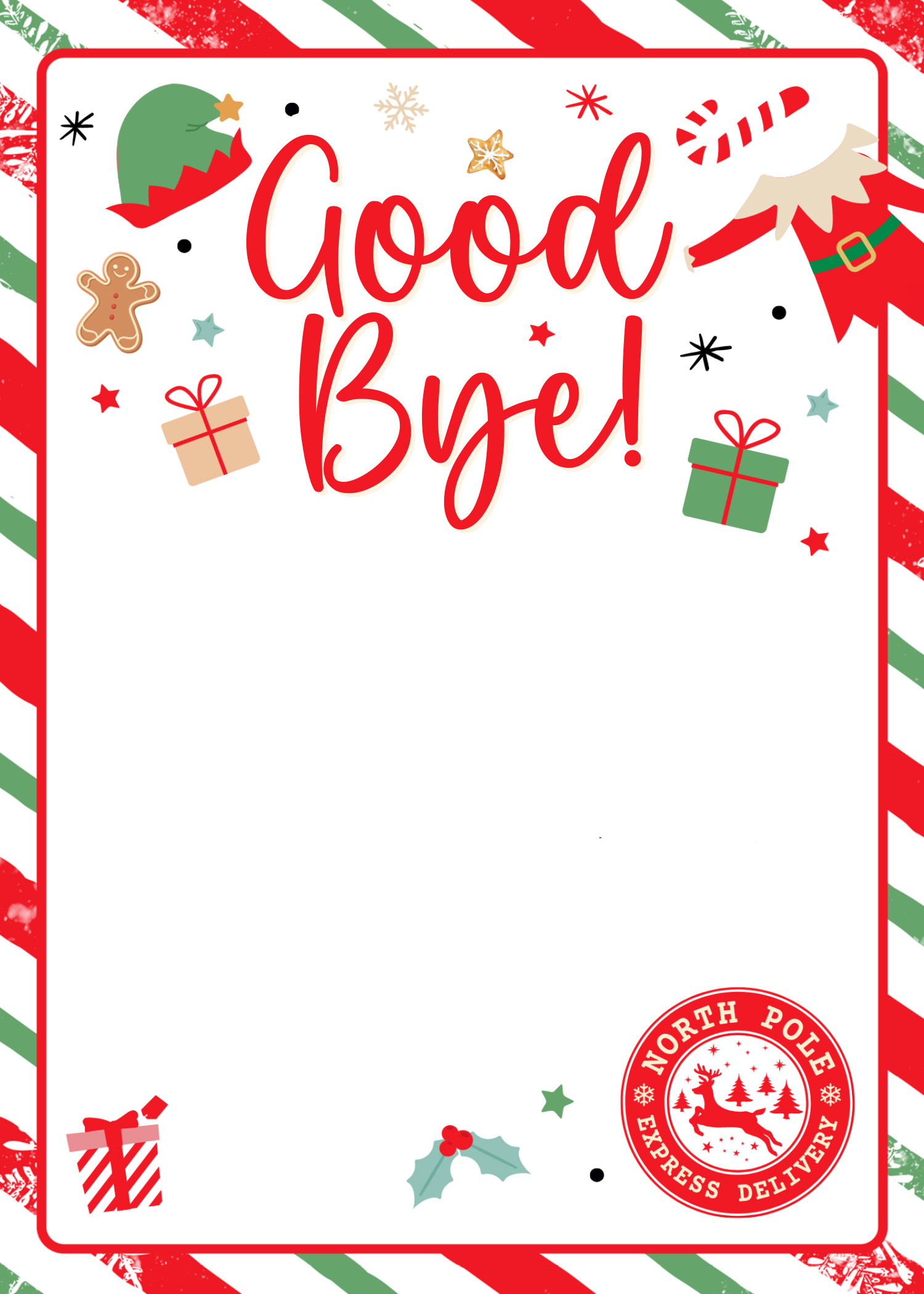 Goodbye - Swirly - Personalised Santa Letter Background