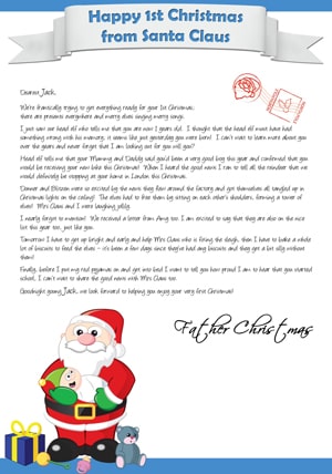 Letter From Santa - 1st Christmas - Blue