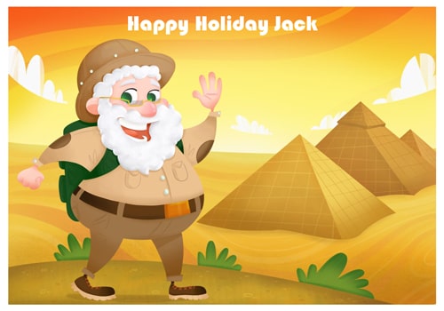 Santa Holiday Pyramid Postcard - Been on holiday - Personalised Santa Letter Background