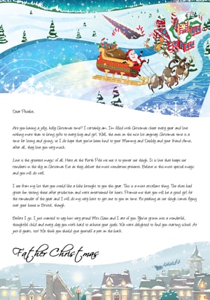 Santa outside the North Pole - Personalised Santa Letter Background