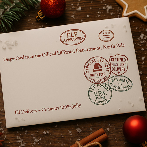 North Pole Envelope containing Letter from Elf